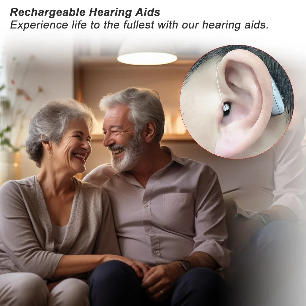 Hearing Aid Battery-Powered Digital BTE With Flexible Volume Travel-Friendly Senior Sound Amplifier