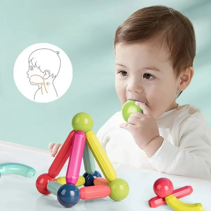 Creative Magnetic Building Blocks Kit for Babies - Assembled Educational Toys for Early Brain Development and Puzzle Fun