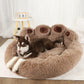 Bed Dog Plush Round Sofa Style Bed For Pets, Fall 2025 Cozy Washable Plush Bed With Paw Backrest Support