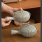 Single Ceramic Handle Bowl With Lid Japanese Style