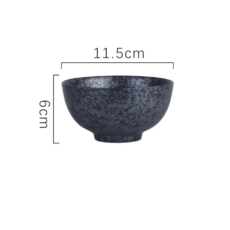 Ceramic 4.5 Inch Japanese Rice Bowl Retro Household Tableware