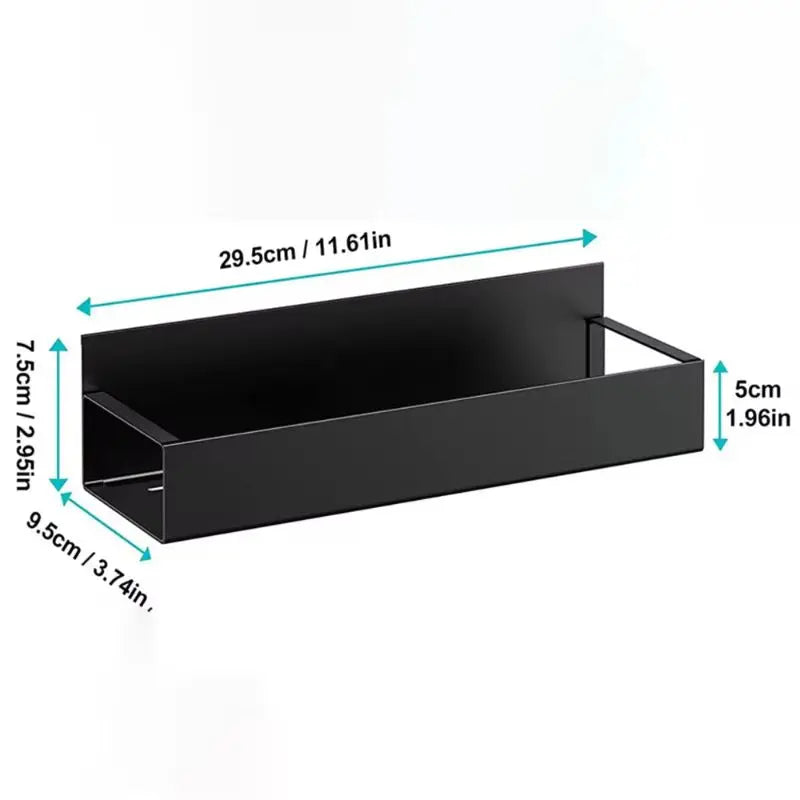 Magnetic Spice Storage Rack - Household Organizers for Refrigerator, Black Iron Kitchen Shelf