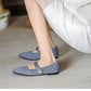 Women Stretchy Mary Jane Flats - Ribbed Knit For Spring