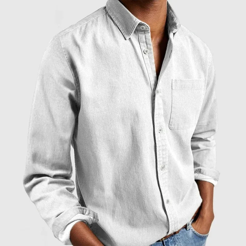 Down Turn Collar Casual Blouse Long Sleeve Tees Solid Button Cardigan Autumn