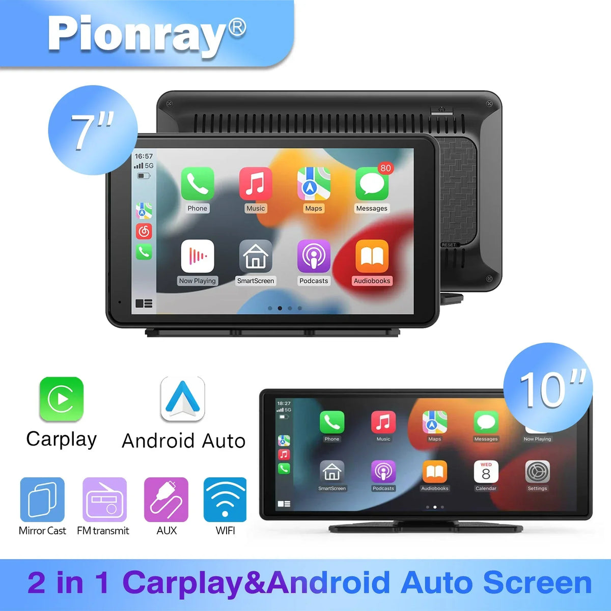 CarPlay2025 Edition Screen Universal Cordless CarPlay And Android Auto Car Stereo Head Unit With Mirror Cast WiFi Fall