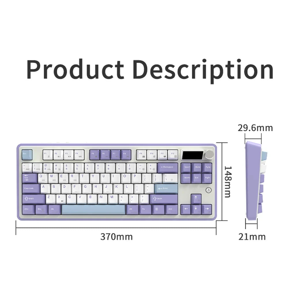 Keyboard Mechanical 87 Key Tri Mode RGB Hot Swappable