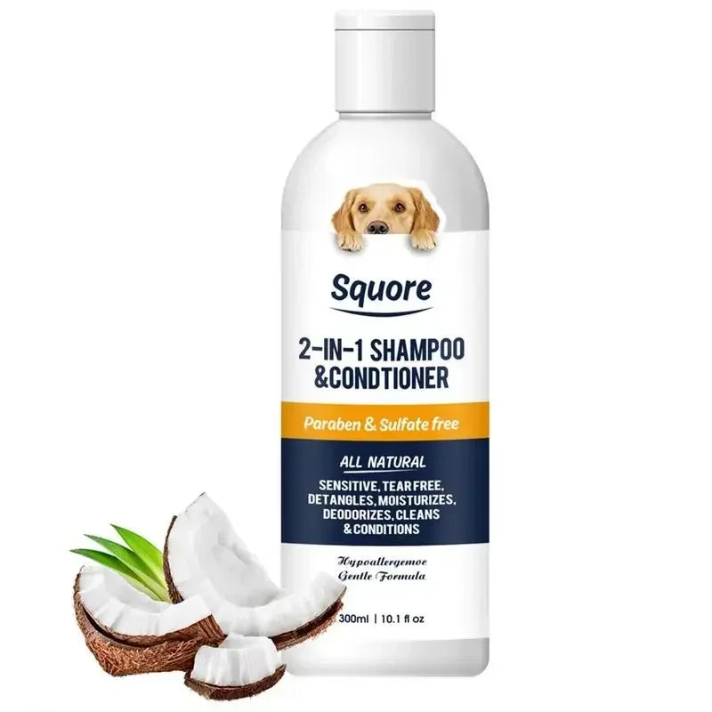 Organic 2-in-1 Puppy Shampoo & Conditioner - Moisturizing Pet Grooming Maintenance for Sensitive Skin