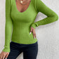 Flattering Fitted Women’s Ribbed Sweater - Scoop Neck, Knit