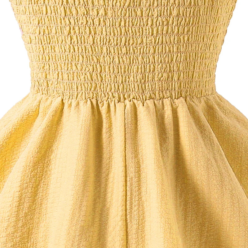 Plush Girls' Princess Dress - Tiered Sling Dress, Flattering, Polyester, For Birthday Party
