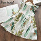 flowy a-line, floral butterfly print, casual wear for everyday adventures – Light girls’ dress