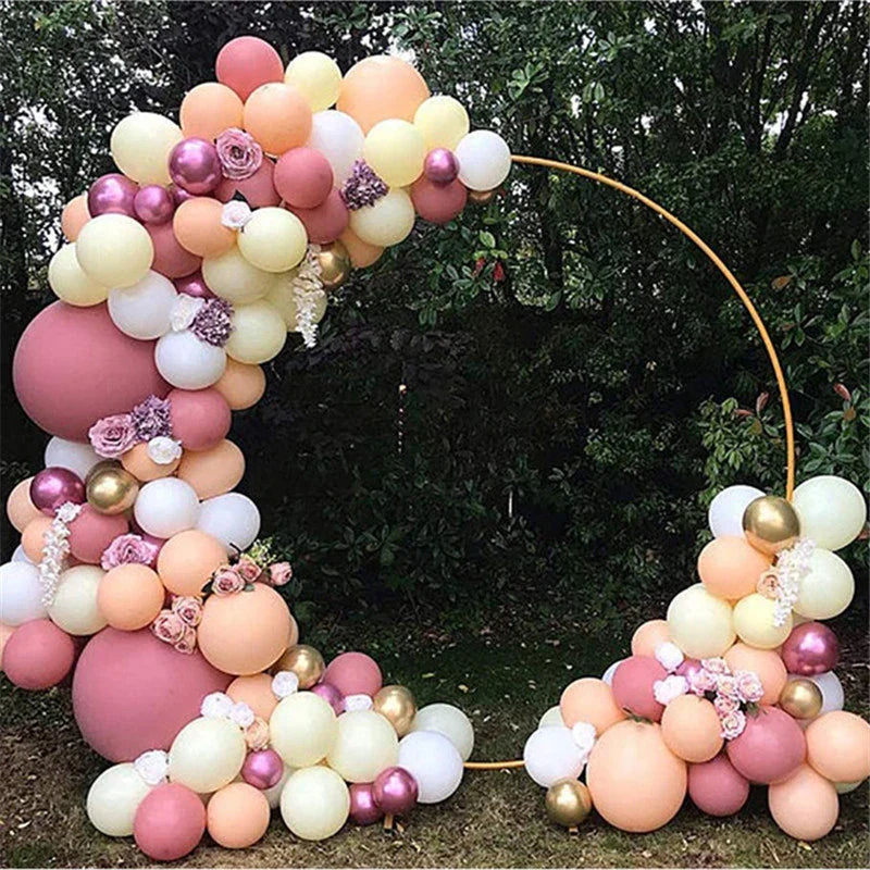 Arch Balloon Gold Metal Circular Backdrop Stand Wedding Birthday Baby Shower Fall 2025 Sturdy Reusable Display