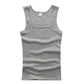 slash neck, casual fit, solid, summer knit vest – Breathable men's cotton tank top