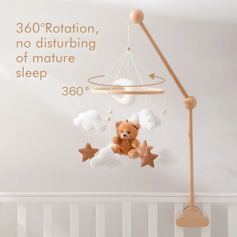 Crib Baby Mobile Wooden Nursery Newborn Sensory Toys