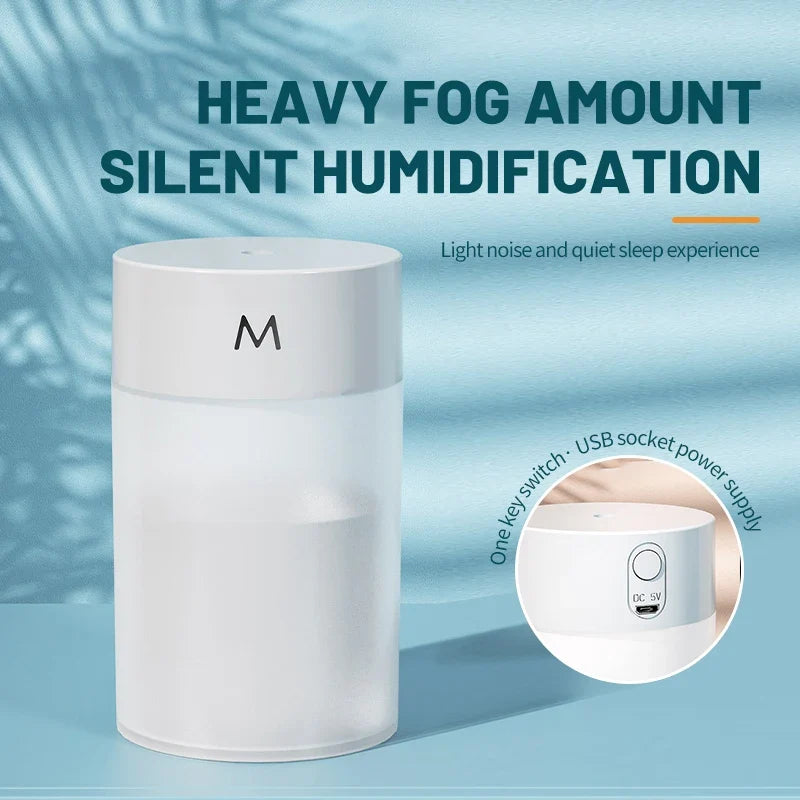New Mini Fog Humidifier USB - Compact Desktop Air Purifier with Large Capacity for Household and Travel