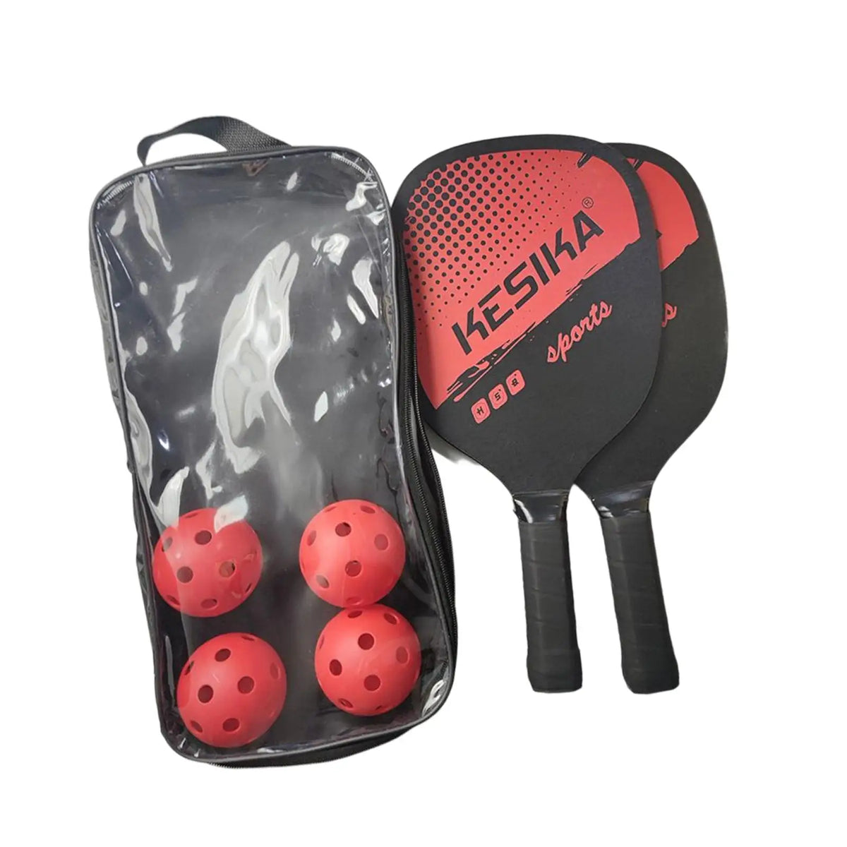 Light Pickleball Paddle Kit with 2 Rackets, 4 Balls, Storage Bag for Adults and Kids, Top-Grade Wood Construction