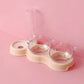 Raised Pet Feeding Station Tilted 3-Bowl Design With 500ML Water Bottle Fall 2025 Comfort-Grip Spine Protection