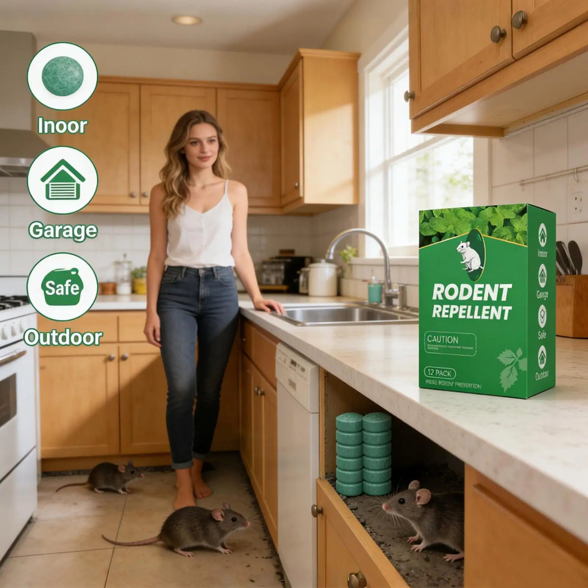 Rodent2026 Edition Repellent Balls Peppermint Oil Organic Rodent Deterrent 12 Pack Household And Pet Safety Fall
