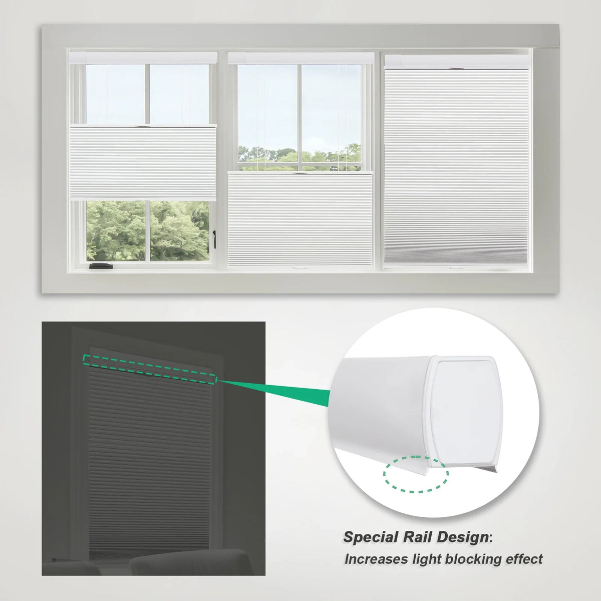 Drill No Honeycomb Blinds Cordless Thermal Insulated 1" Cell Fabric