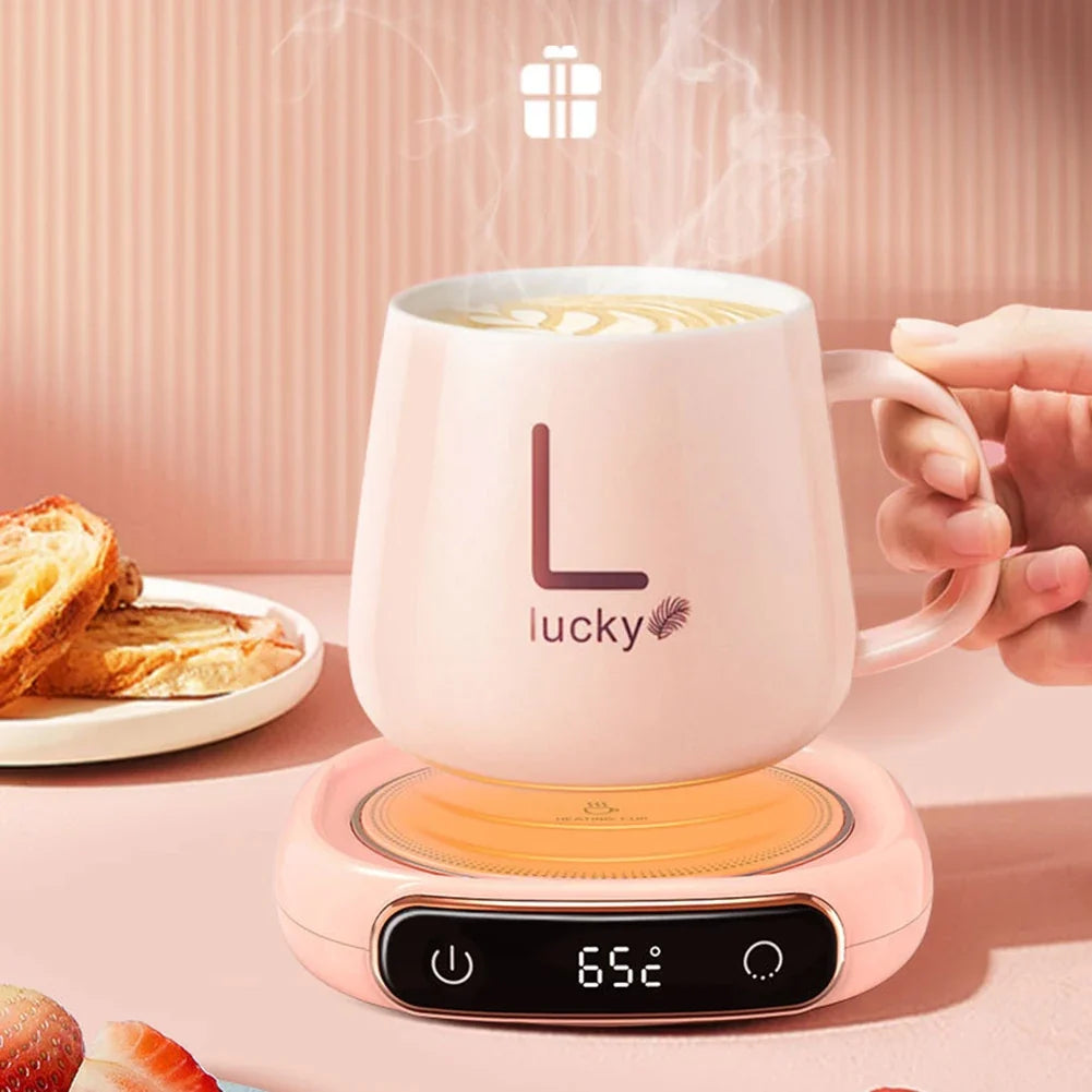 Travel-Friendly USB Cup Warmer 3 Gear Smart Coffee Mug Heating Coaster for Tea and Milk