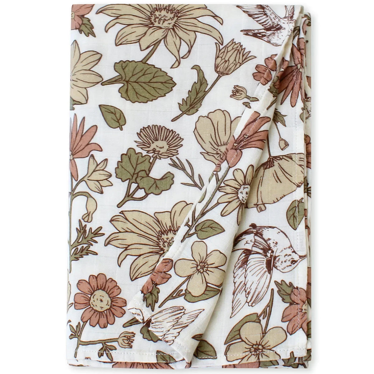Muslin Bamboo Swaddle Blanket 120x120 Cm Floral Newborn Bedding Fall 2025 Breathable Eco Friendly Baby Gift