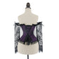 Women's Supportive Corset Top - Off Shoulder, Lace Satin