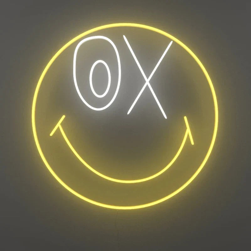 Neon LED Sign 35cm USB Powered Smile Face Wall Hanging Night Light Bedroom Decor Fall 2025 Gift