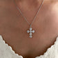 Pendant Cross Necklace Gold Tone - Cubic Zirconia Jewelry, Stainless Steel Chain, Fall 2026 Gift Idea