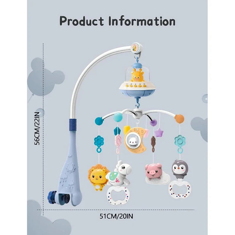 Mobile Crib Remote Music Light Newborn Sensory Toys