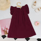 Plush girls' dress - princess, pleated, round-necked, polyester, summer party wear