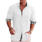 Linen Cotton Plaid Blouse Shirt - Long Sleeve Office Workwear Tops