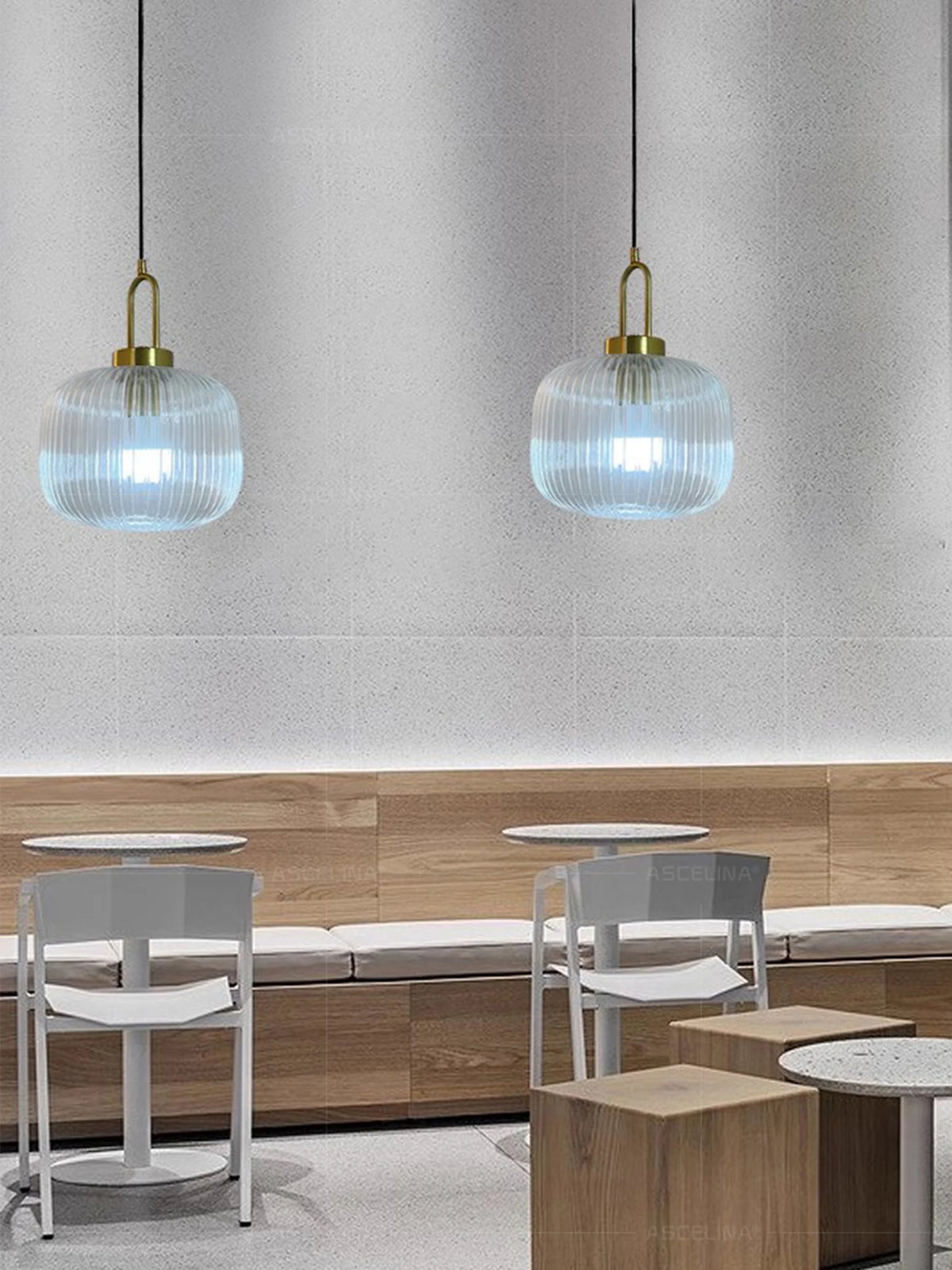 Japandi Glass Pendant Light Japanese Scandinavian Hanging Lamp Warm