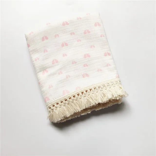 Baby Swaddle Blanket 100 Percent Cotton Muslin Newborn Floral Print Quilt Swaddle Fall 2025 Breathable Plush Gift