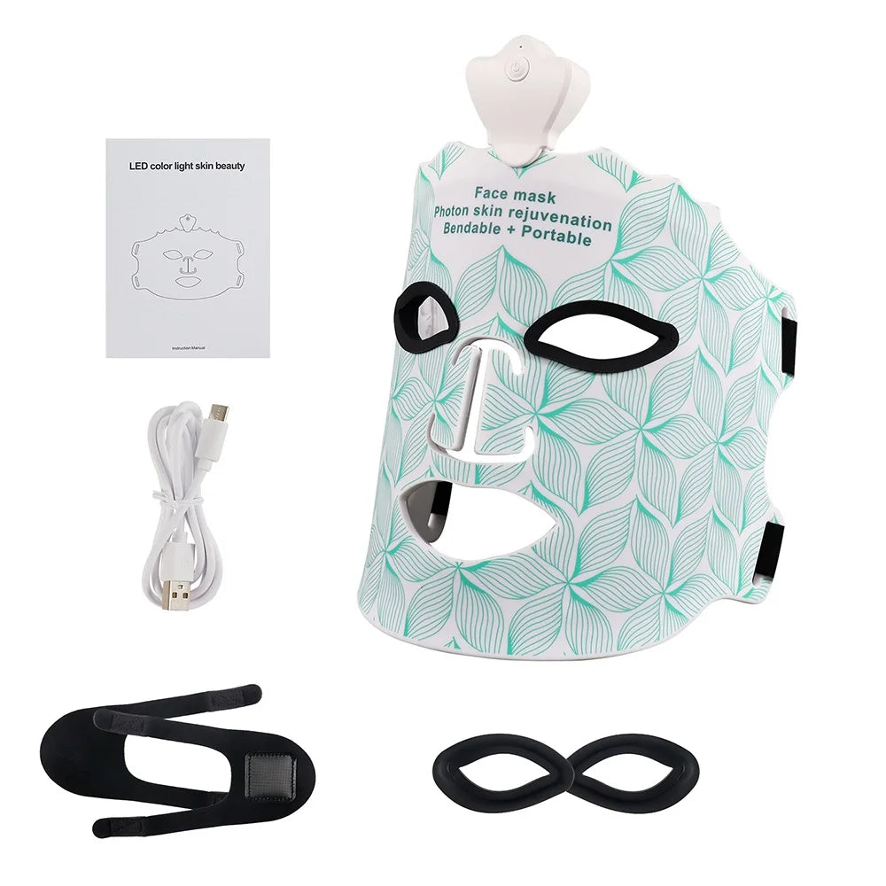 LED Mask Photon Silicone Face Mask 7 Colors Light Therapy Spring 2026 Skin Rejuvenation And Brightening Cordless