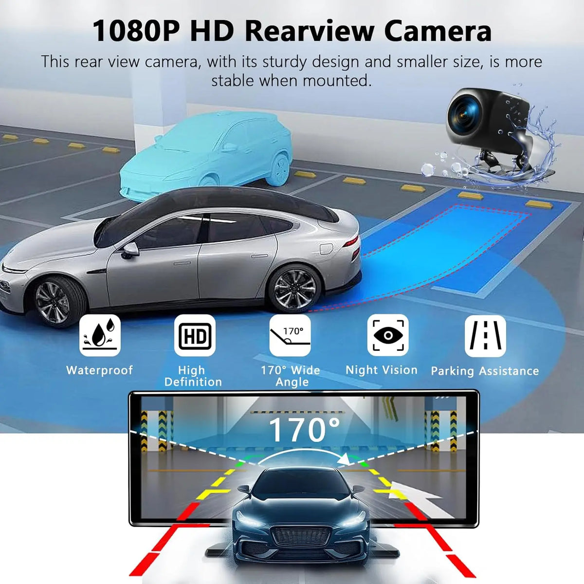 CarPlay Screen 10.26 Inch Cordless CarPlay Android Auto Dash Display Universal Car Radio BT AUX FM