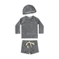 Long-Sleeve Rash Guard Top, Shorts, Polyester, Summer Beachwear – Fast-dry Unisex Baby Swimwear 2-Piece Kit