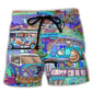 Variant image for Trendy Swim Shorts for Men with Graffiti Print, Lightweight Quick-Drying Fabric, Adjustable Fit, Perfect for Summer Activities-9