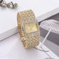 Diamond Kit Square Dial Ladies Quartz Wristwatch, Crystal Band, Fall 2026 Gift Idea – Gold Watch