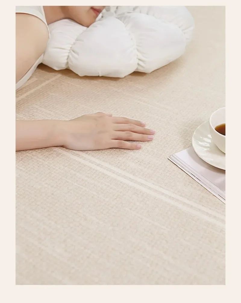 Round Rug Cream Wabi Sabi Deluxe Non Slip Water-Resistant