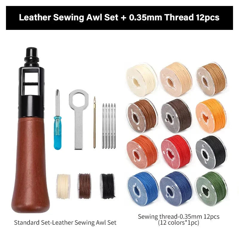 Top-Grade Hand Stitching Awl Tools Kit for DIY Leather Craft and Canvas Repair, Fall 2026 Gift – Leather Sewing Kit