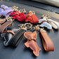 Dog Leather Keychain Car Charm Bag Hanging Accessory