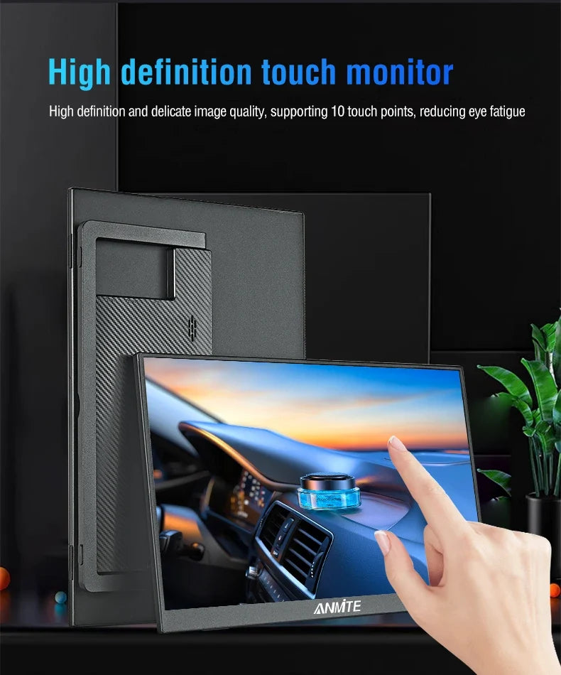 Travel-Friendly 15.6 Inch Touch Monitor 1080p HDR Gaming On The Go