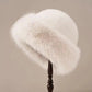Women's Insulating Faux Fur Winter Hat - Rolled Brim, Plush