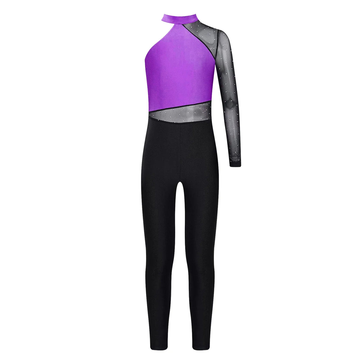 Long Sleeve, Snakeskin, Polyester, Nylon, Elastane, For Ballet, Rhythmic Gymnastics – Stretchy Girls Unitard