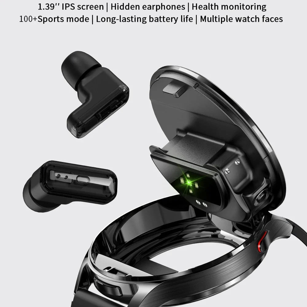Smartwatch2026 Edition With TWS Earbuds 1.39 Inch Touch Screen Heart Rate Monitor Multi Sport Mode 300mAh Battery Fall