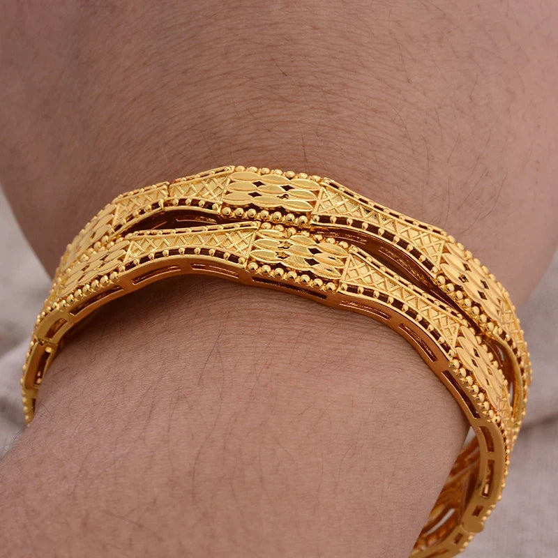 Gold Plated Bangles Deluxe Arabic Wedding Bracelet