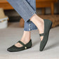 Women Stretchy Mary Jane Flats - Ribbed Knit For Spring
