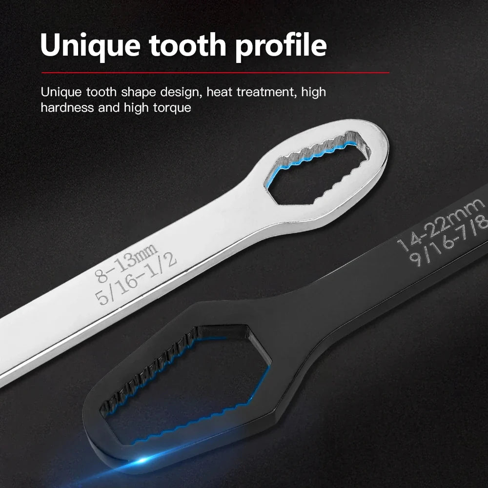 Flexible Torx Wrench Device Kit - 8-22mm Double-Head Spanner for Household Tools and Repairs