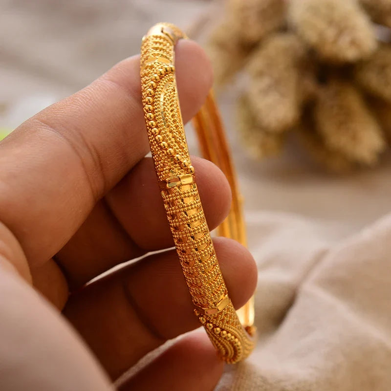 Gold Plated Bangles Deluxe Arabic Wedding Bracelet