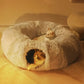 Bed Cat 95 Cm 2 In 1 Round Plush Nest House Fall 2025 Cozy Removable Cover Washable Deep Sleep