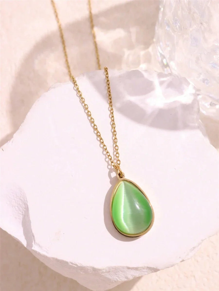 Layered2026 Edition Gold Tone Necklace Kit With Resin Stone Pendants Boho Statement Jewelry Gift Idea Fall